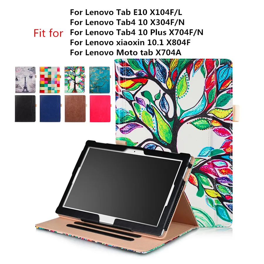 Чехол для Lenovo Tab E10 10 1 ТБ X104F Smart Cover Funda For 4 Plus X304L|Чехлы планшетов и электронных книг|