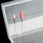 Пластиковый контейнер для хранения пилок для ногтей, 20 отделений, прозрачный акриловый держатель, заусенцы для электрической машинки, принадлежности для маникюра