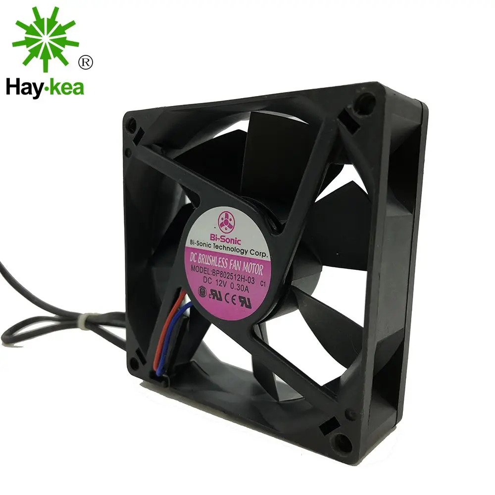 The original for Bi-Sonic BP802512H-03  80*80*25MM 80CM 8025 DC 12V 0.3A cabinet chassis cooling fan