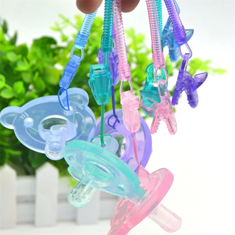 

Infant Baby Pacifier Clips Soother Holder Anti Folder Pacifier Clip Chain Baby Dummy Nipple Holder Baby Hanging Strap 3 Colors