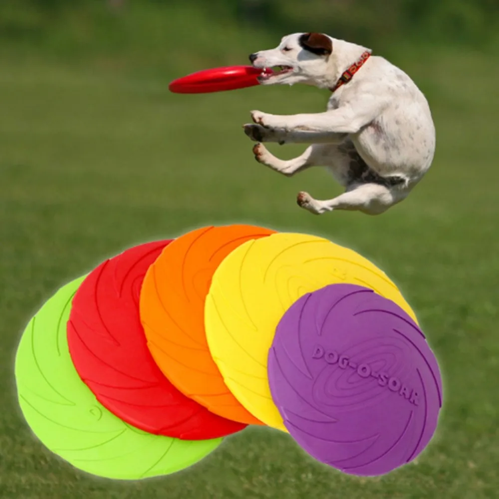

1pcs Funny Silicone Flying Saucer Dog Cat Toy Dog Game Flying Discs Resistant Chew Puppy Training Interactive Dog Supplies