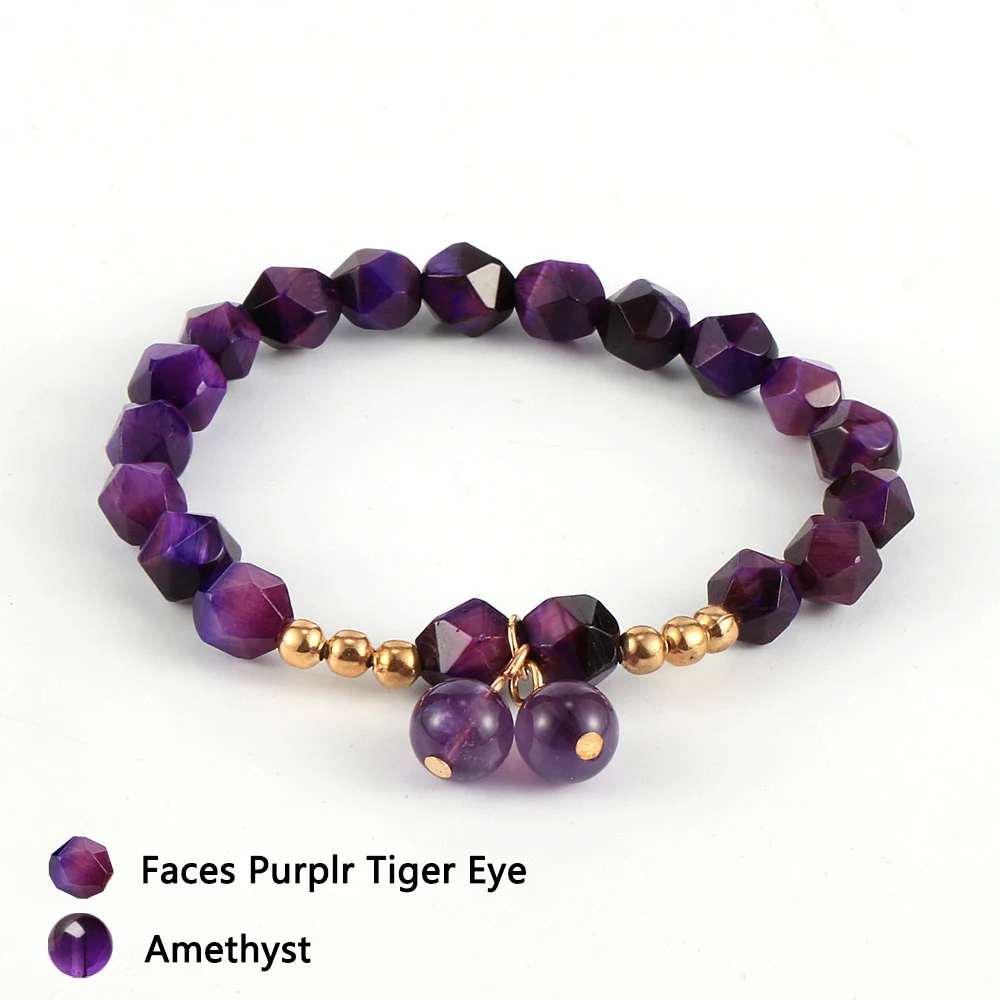 Женский браслет с натуральными гранями и кристаллами клубники индийский оникс