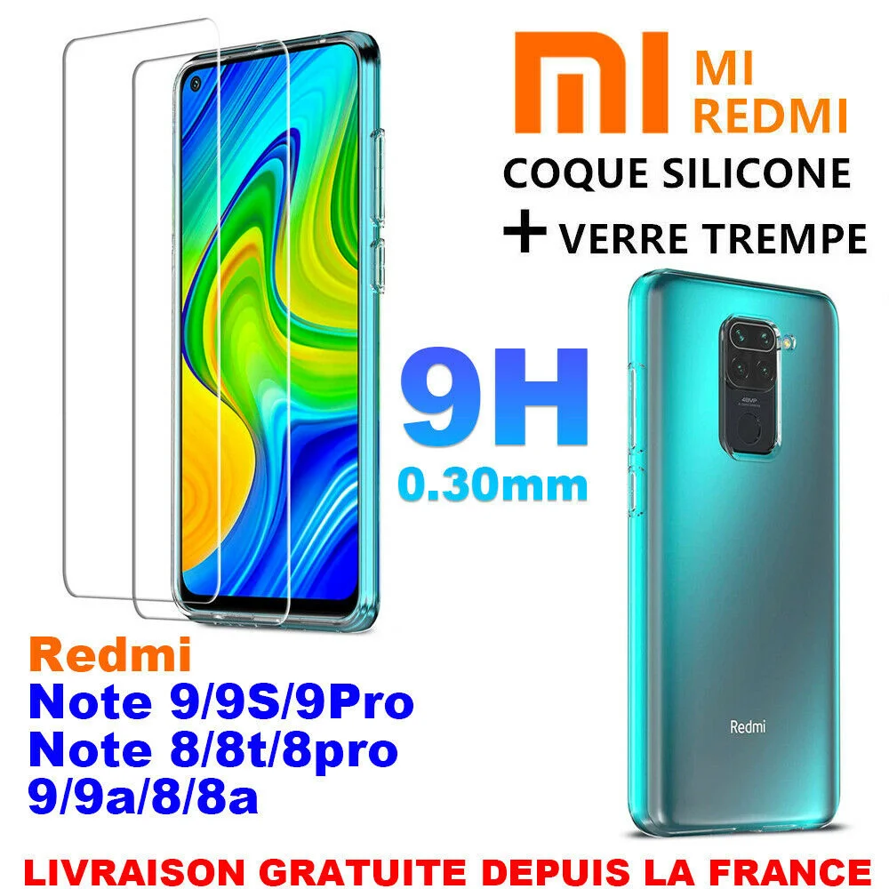 

Xiaomi REDMI NOTE 9 9S 8T 8Pro 7 4 5A Film Protection Verre Tremp + Coque TPU Factory Direct Selling Recommend