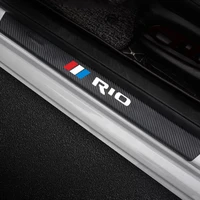 4pcs car door sill leather stickers for rio 2 3 4 2013 2014 2019 2018 car accessories k3 car door sill plate pedal cover trim