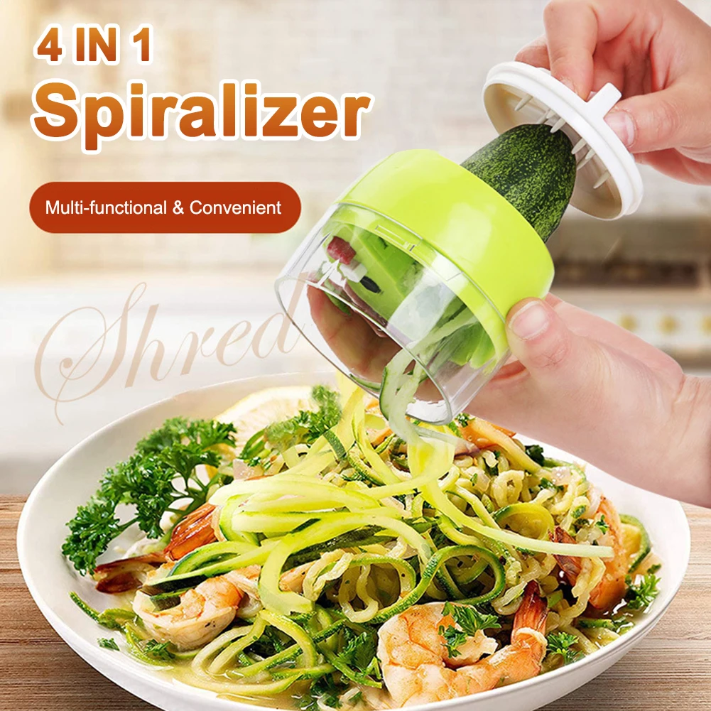 

Handheld Spiralizer Vegetable Fruit Slicer 4 in 1 Adjustable Spiral Grater Cutter Salad Tools Zucchini Noodle Spaghetti Maker