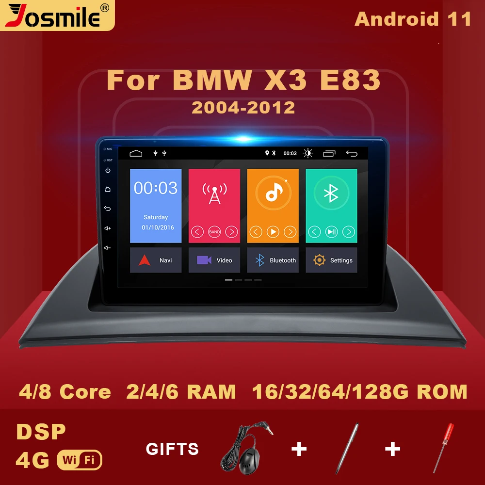 

Автомобильный мультимедийный плеер, 6G, 128 ГБ, 2 din, Android 11, для BMW X3, E83, 2004-2012, радио, видео, GPS-навигация, встроенный Carplay V1, AI Voice