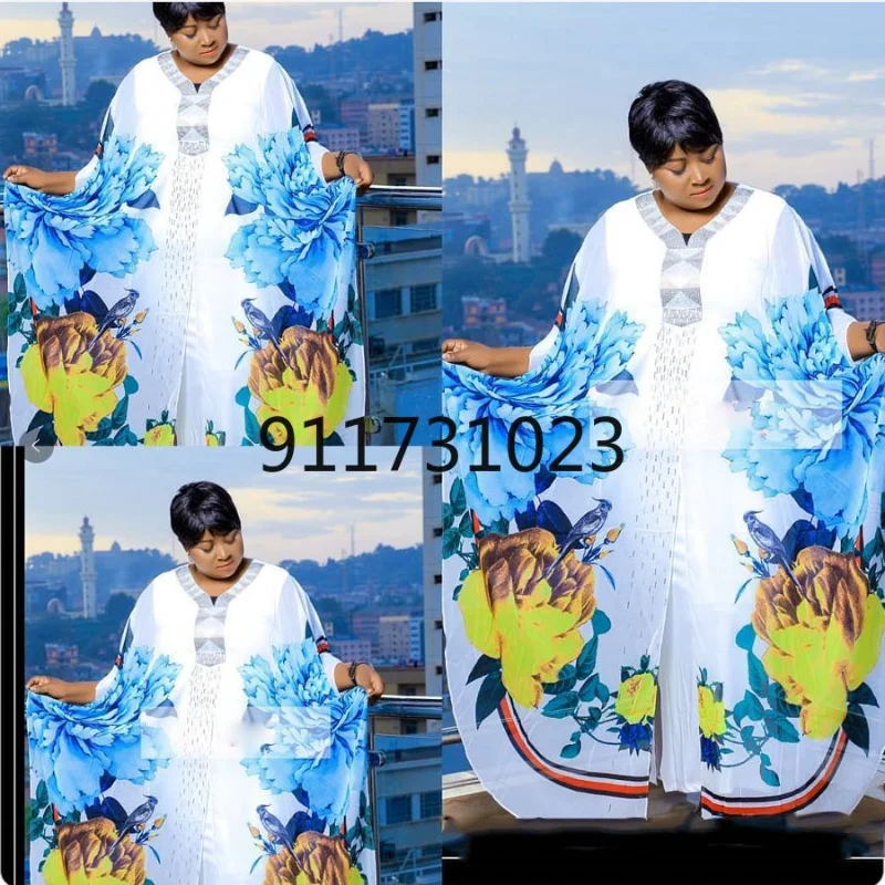 African Dresses for Women Sexy Summer Dashiki Printing Plus Size Long Dress Maxi with Inner | Тематическая одежда и