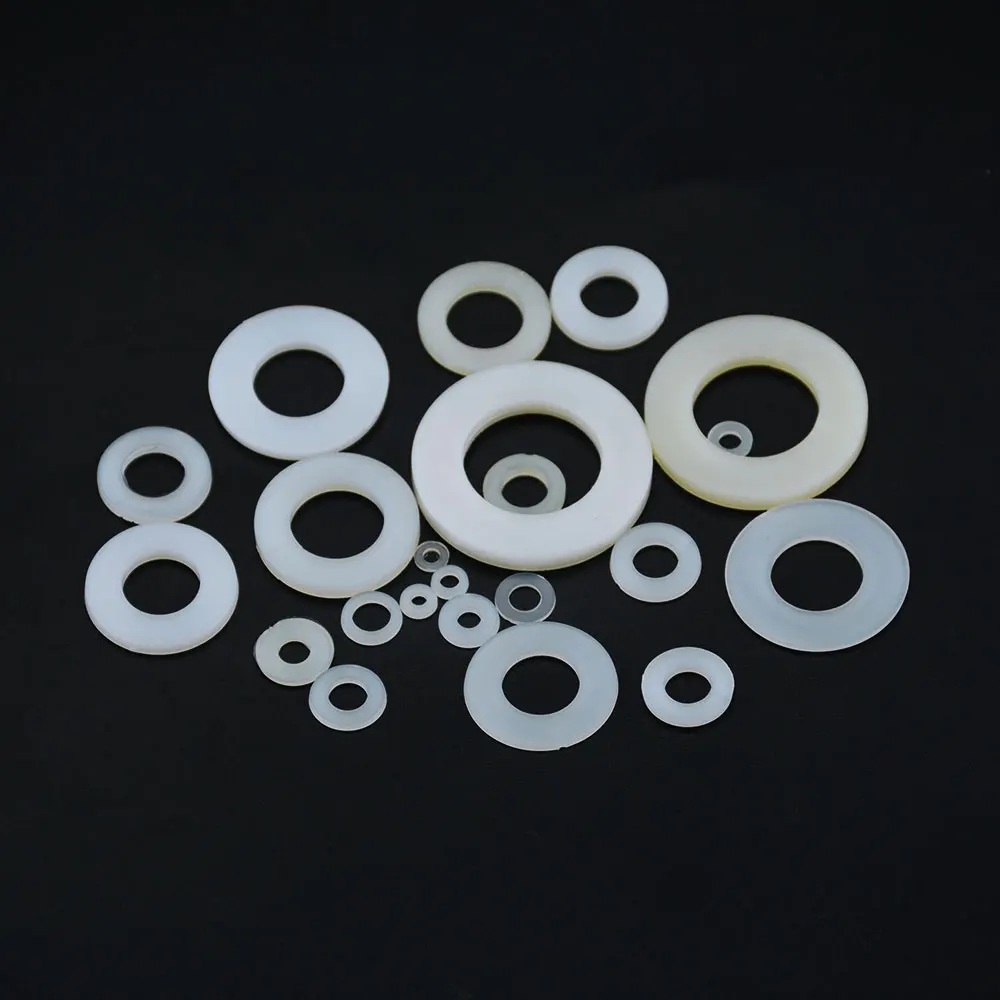 

50 шт. M6 M8 M10 M12 белые пластиковые плоские нейлоновые прокладки для плоской шайбы, кольца для болтов, изоляционная прокладка 6*11*1,6