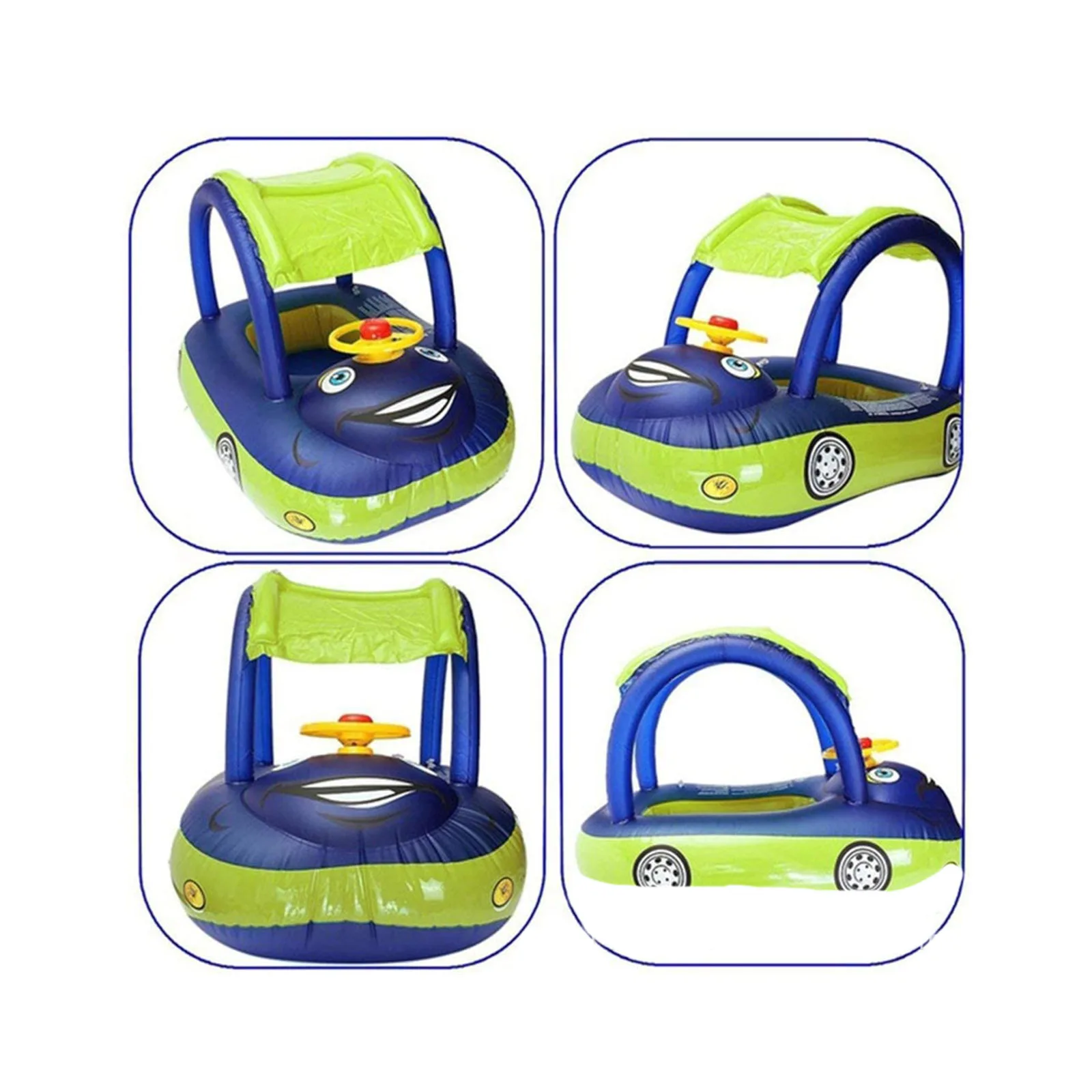 

Kids Baby Inflatable Swimming Float Baby Flotation Seat With Sun Protection Canopy For Children Infant Safety Aid Pool Water Toy