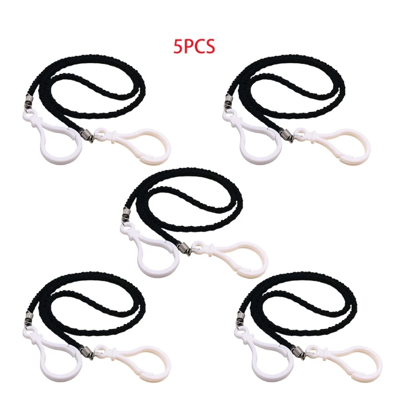 

5Pcs Colorful Braided Woven Face Mask Lanyard with Plastic Clips Mouth Cover Anti-Lost Holder Strap Ear Saver Rope