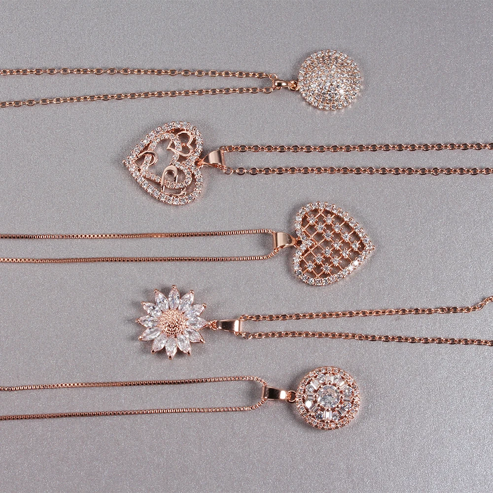 Ожерелье женское из розового золота в форме сердца |