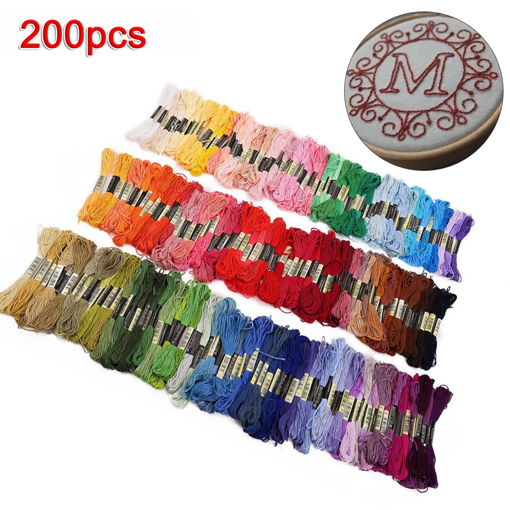 

200/150 Skeins Of Multicolored Yarn Stitch For Cross Needle Embroidery Thread Floss Sewing Skeins Craft DIY Bracelet Braided