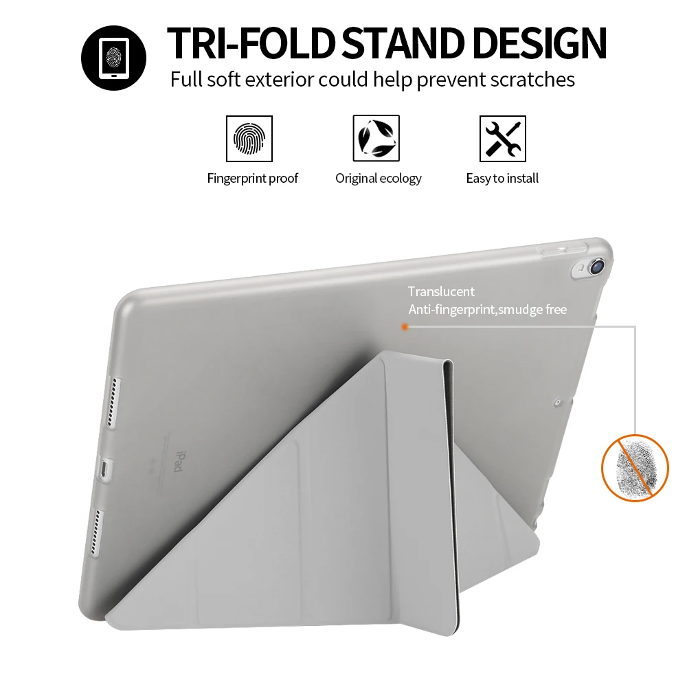 Чехол для iPad Pro 9,7 дюйма Кожаный силиконовый Multi-fold Смарт Обложка для iPad Pro 9,7 чехол A1673 A1674 A1675 Funda