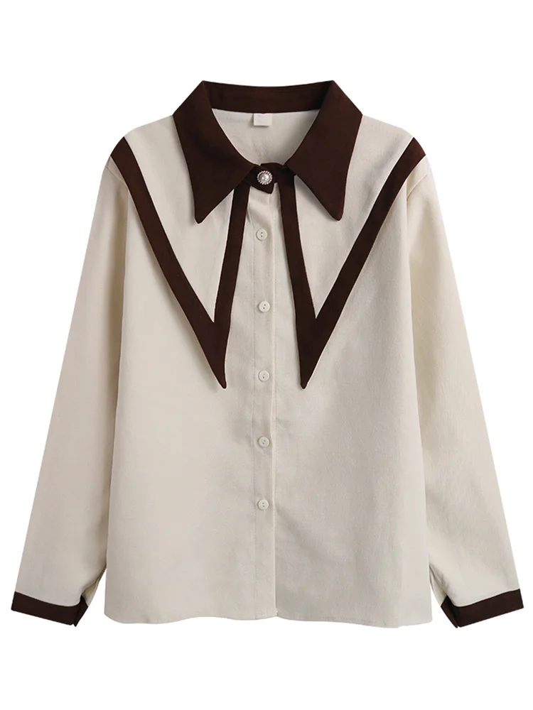 Детская рубашка с воротником новинка 2021 в студенческом стиле дизайнерский