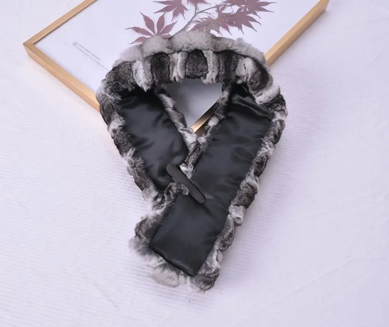 Женский меховой шарф в шиншилле Модный зимний с зажимом Теплый Универсальный