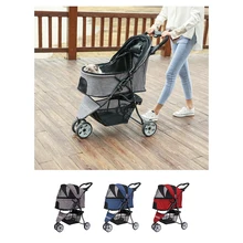 DODOPET Pet Dog Stroller Pet Dog Foldable Carrier Strolling Cart 3 Wheel Pet Stroller