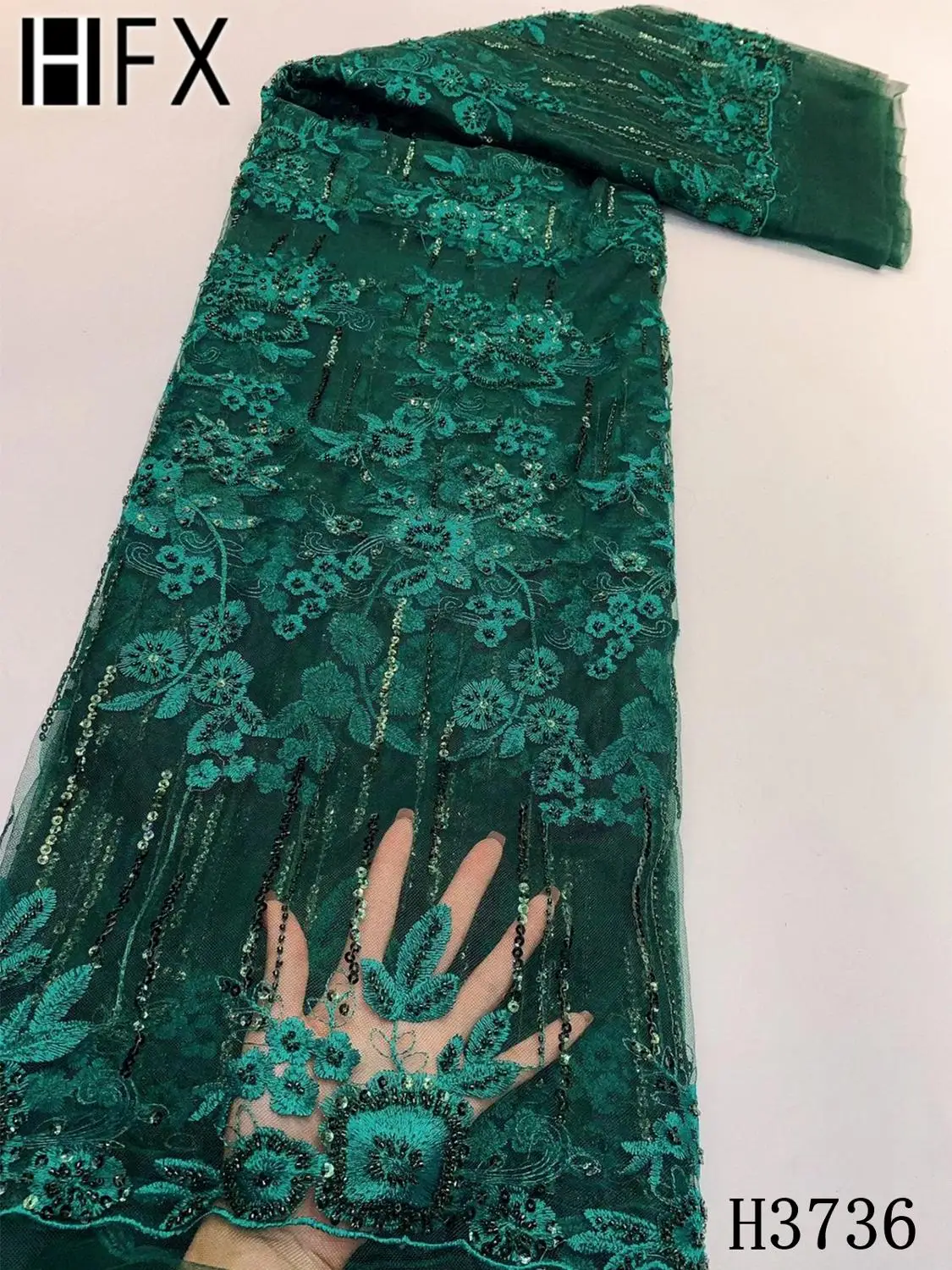 Роскошная кружевная ткань с блестками 2019 Высококачественная африканская