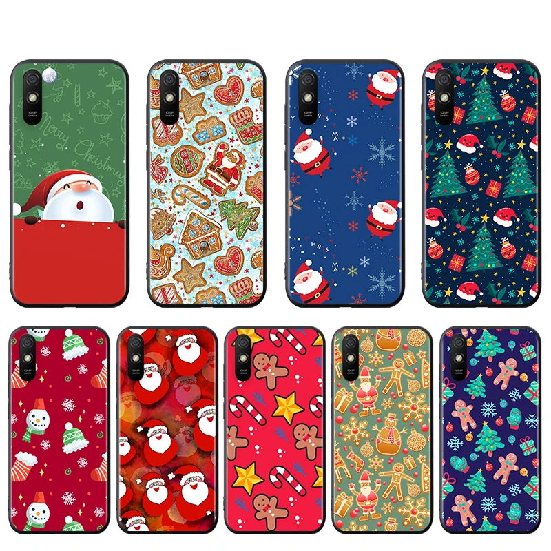 

Christmas cartoon For Xiaomi Redmi 4X 5A 5 6 6A S2 Y2 7 7A GO 8 8A 9 9C 9A 9T 9i Prime Pro Plus Black Phone Case