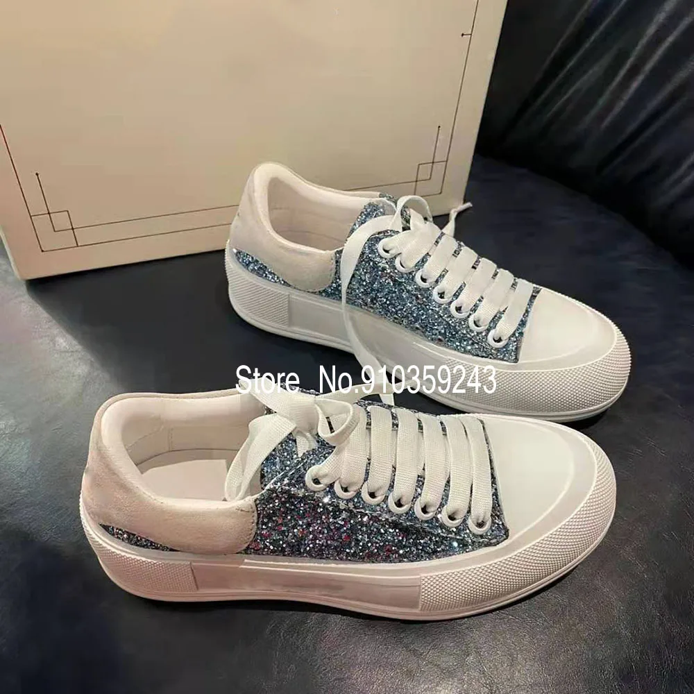 

2021 spring and summer new designer brand top quality trend ladies shiny white shoes 35-40 size