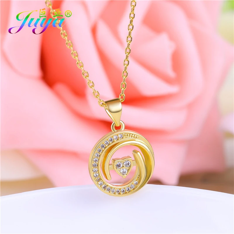 Juya 2021 новый простой дизайн серебристый розовое золото ожерелье с сердечком для