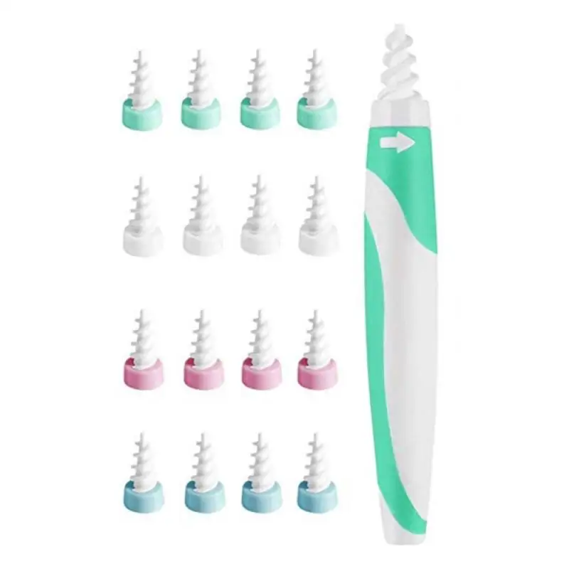 

16Kinds Earpick Earwax Remover 4 Colour Ear Cleaning Sticks Ear Cleaner Ear Wizard Earwax Removal Spiral Soft Swab Pick Tool Set