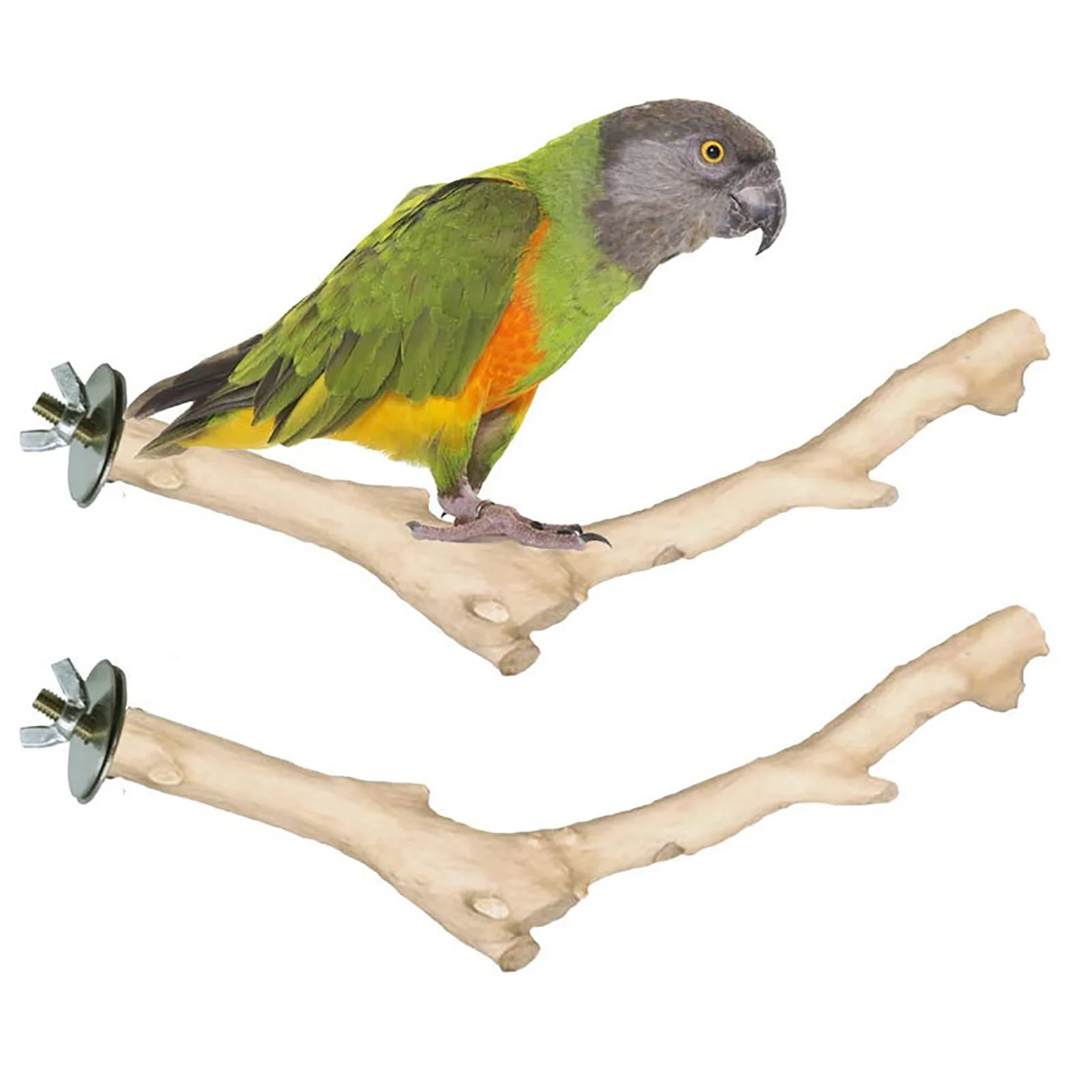 

2pcs Birds Perching Wood Stand Pole Toy Bird Standing Stick Natural Wood Perch Toy Frosted Standing Rod For Parrot and Bird
