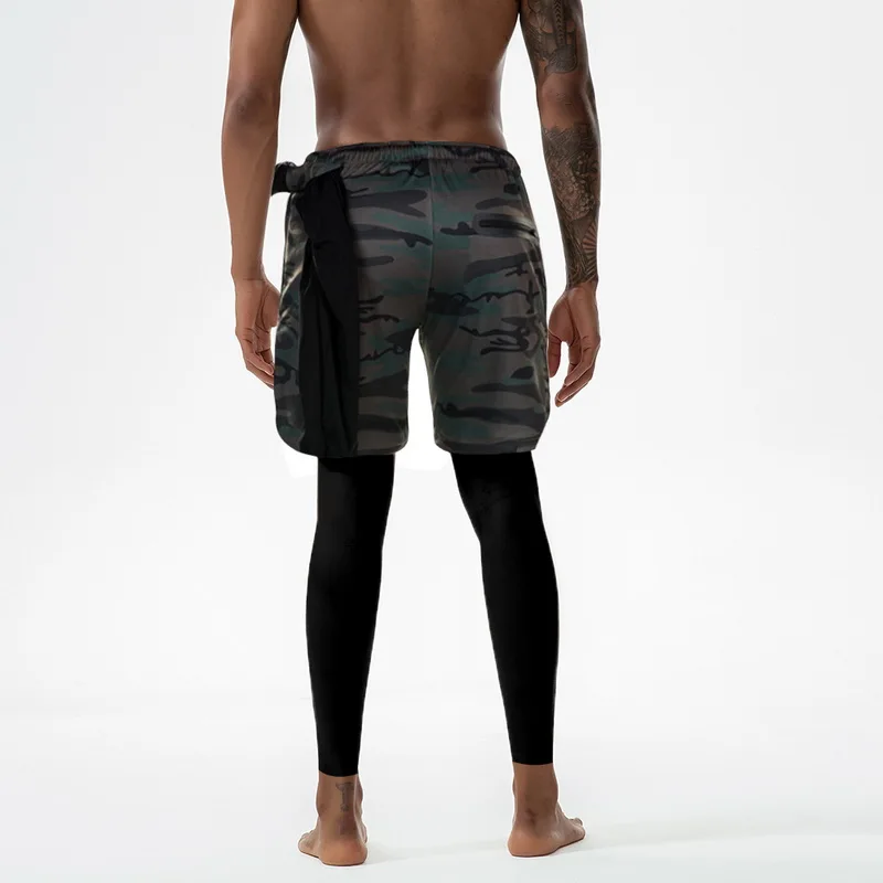 Новинка 2019 спортивные штаны мужские эластичные дышащие поддельные два предмета