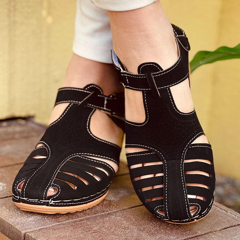 2021 летние сандалии в стиле ретро ​​женская обувь женская на танкетке удобные