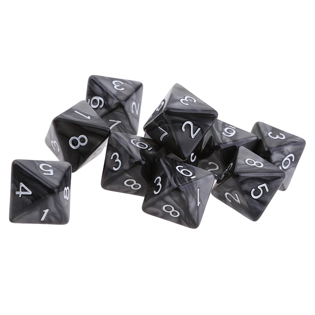 10pcs 8 Sided Dice D8 Polyhedral Dice for Party Table Games Gaming Dice Birthday Parties Board Game