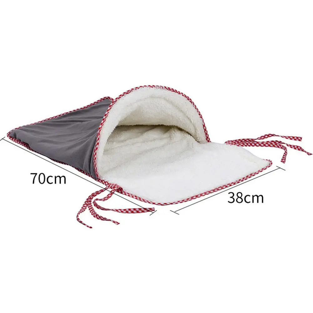 Adeeing Winter Cat Bed Soft Sleeping Bag Interactive Crinkle Paper Tunnel House Puppu Nest for Dog Cats Mat Products | Дом и сад