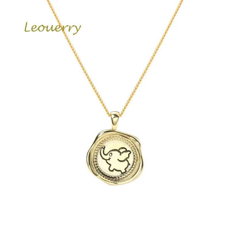 Leouerry ожерелье из стерлингового серебра 925 пробы с золотым Рисунком Слона