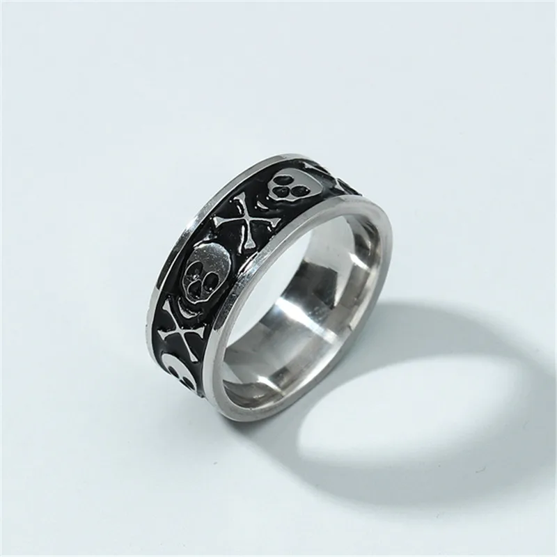 

Мужское кольцо с черепом из нержавеющей стали, 8 мм, MOREDEAR