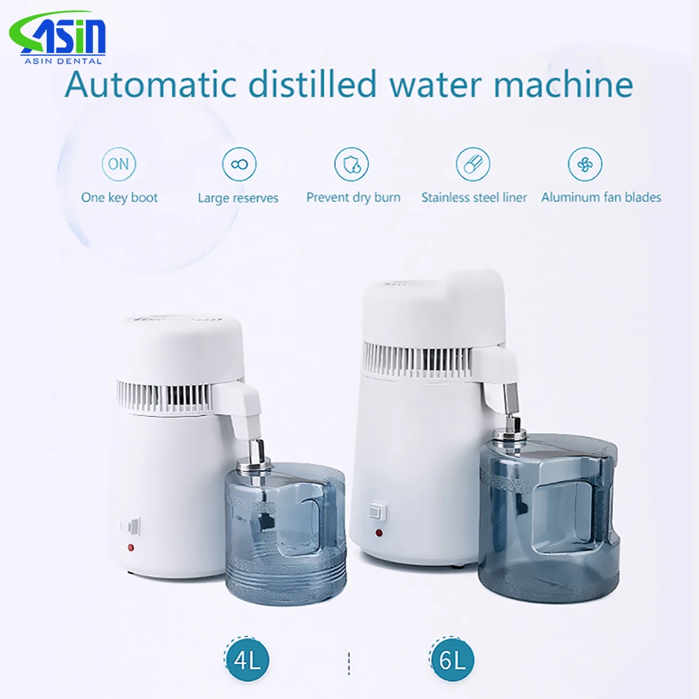 

4l /6l pure water distiller dental distilled water machine stainless steel filter purifier electric distillation jug 110v 220v