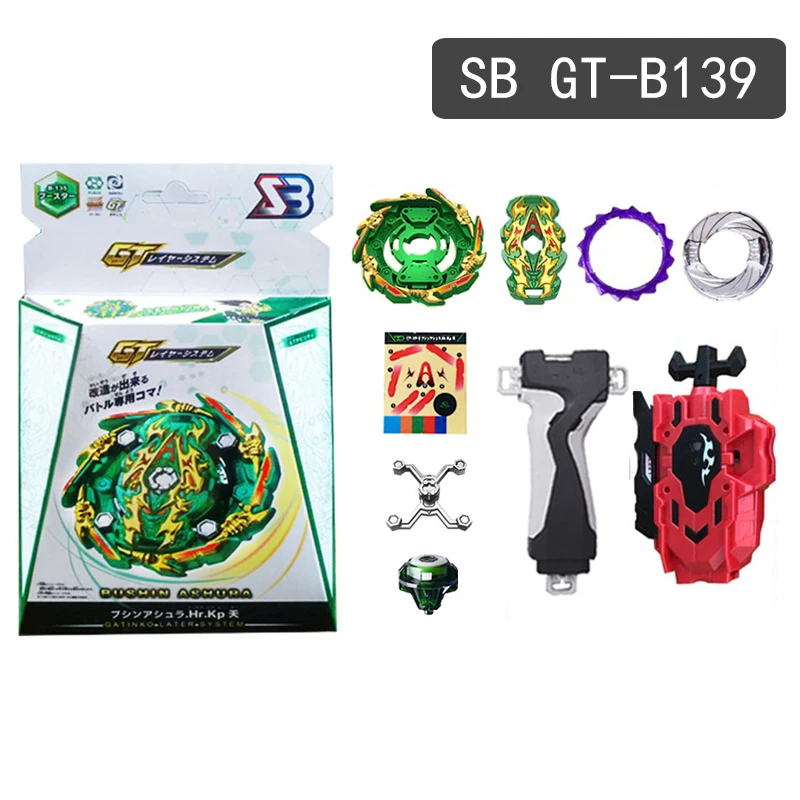 

4D Metal Fusion Beybleyd Burst GT Green Phoenix B135 Mini Plastic Assemble GT Stadium Gyro with Launcher Toys for Children