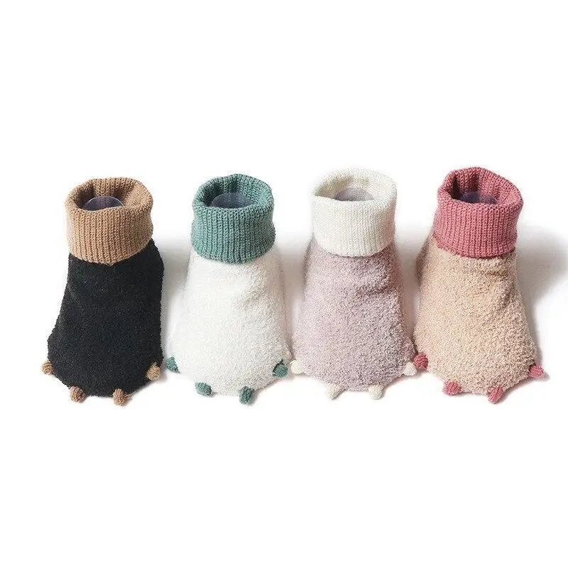 

Newborn Winter Baby Fleece Warm Socks Cotton Floor Non-slip Sock Cute Animal Shape Baby Girls Boys Middle Cute Socks for 0-18M
