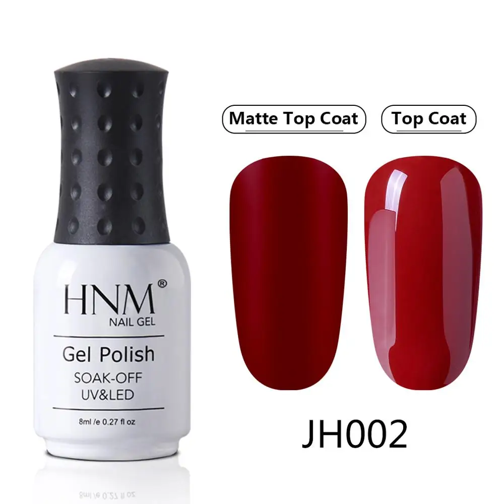 JH002 HNM красный коричневый матовый эффект гель лак для ногтей нужно матовое верхнее покрытие база Полупостоянный УФ светодиодный гибридные Лаки лак для ногтей - Цвет: JH002