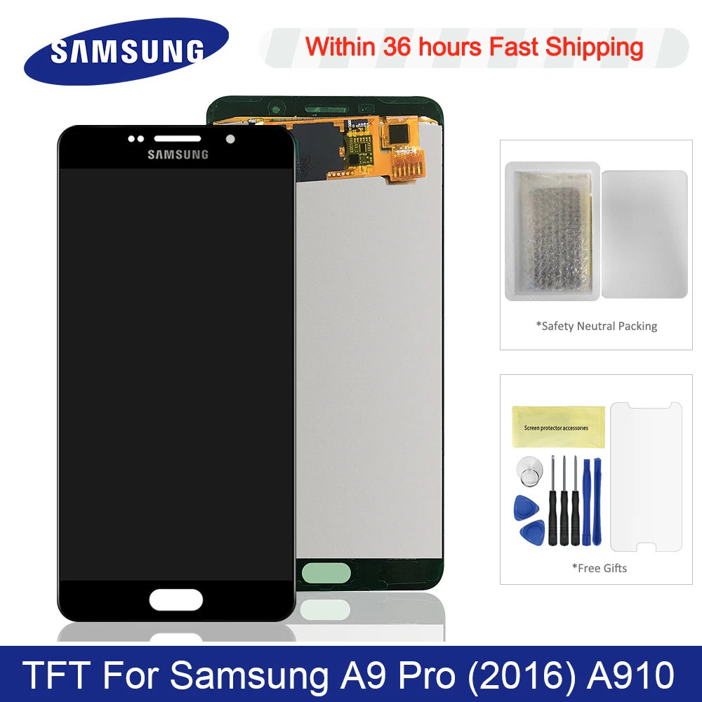 Для 6,0 ''samsung Galaxy A9 Pro ЖК-дисплей TFT экран+ сенсорный экран дигитайзер Замена для A910 дисплей