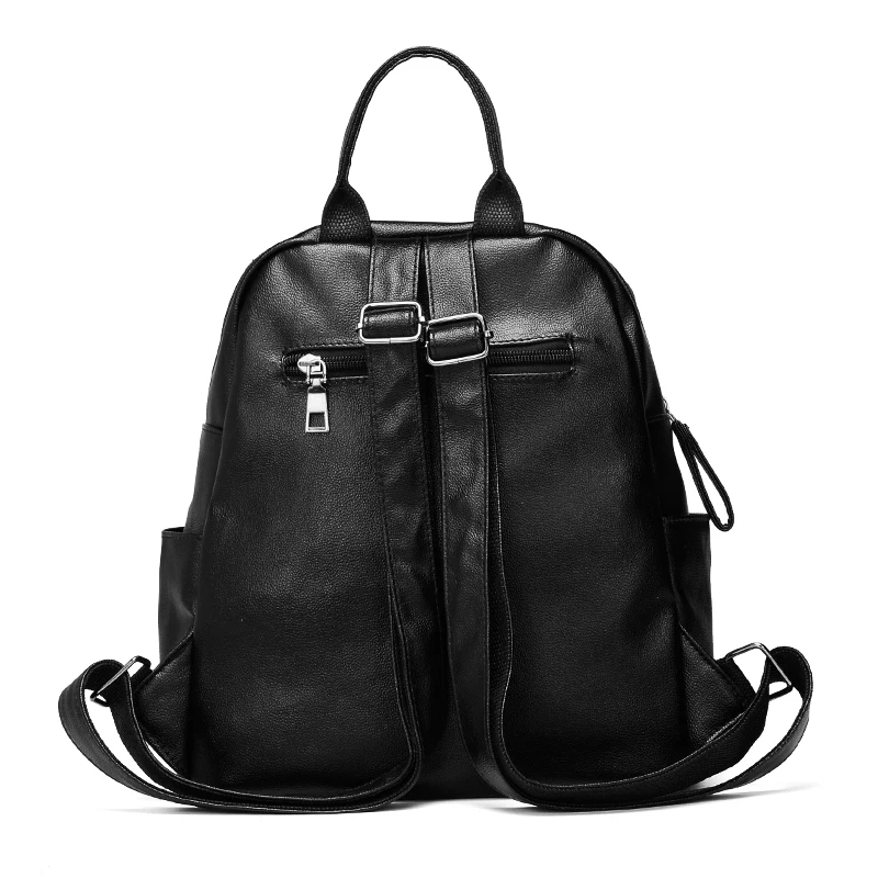 

Backpack Female Korean Version of The Wild Fashion Casual Trend Campus Student Book Simple Soft Leather Backpack
