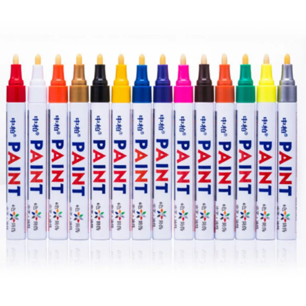 Аутентичная ручка для краски 12-color 3 мм покрышка Металлическая черная карточка