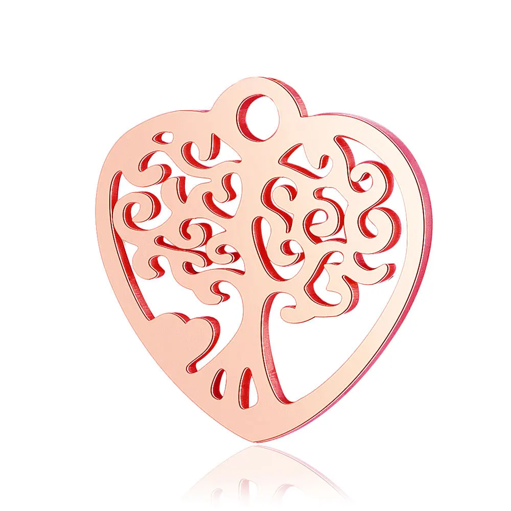 

Jaymaxi Tree Charms Mirror PolishedStainless Steel Jewelry Accessories Hearts Small Pendant New Arrival 20Pieces/lot
