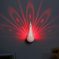 colorful night light with remote led wall lights projector remote control touch peacock light projection wall lamp for kids room