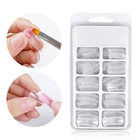 100pcs reusable nail art quick poly building gel mold form extension uv builder gel fake tips manicure mold nail false tips tool