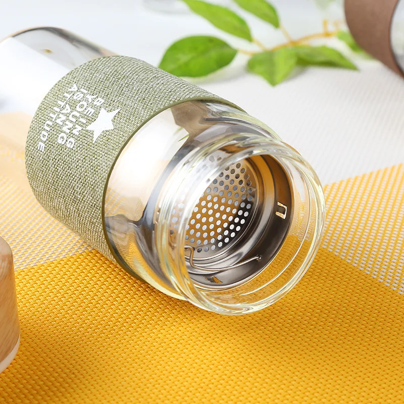 Абсолютно новые 400 мл стеклянные бутылки для воды термостойкие круглые офисные