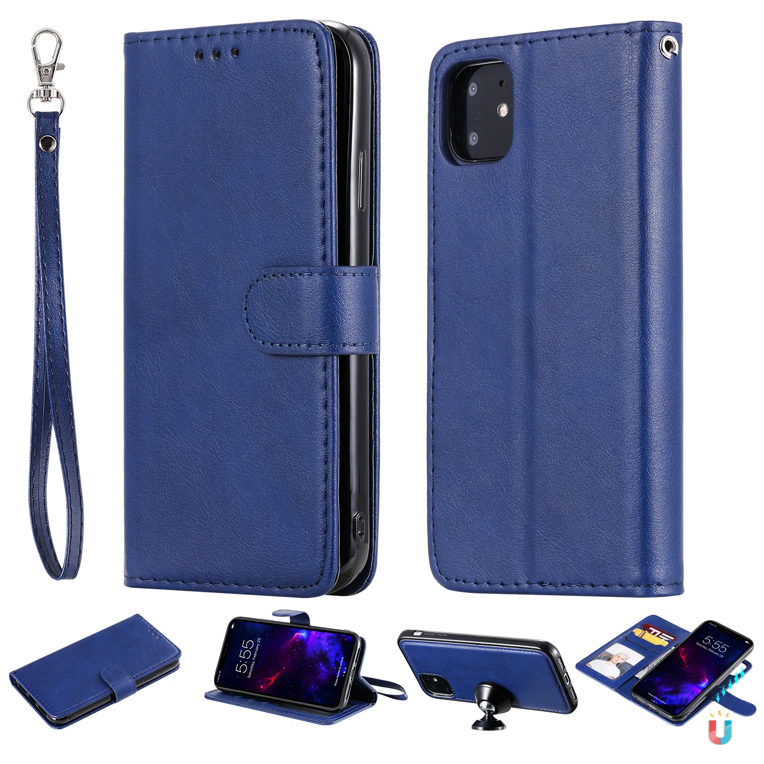 Роскошный флип чехол для iPhone 12 mini 11 Pro Max XS XR SE 2020 7 8 Plus телефона кожаный кошелек