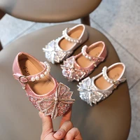 baby girls shining princess shoes bowtie bling bling rhinestone children flat shoes for party and wedding stylish t21n07ls 48