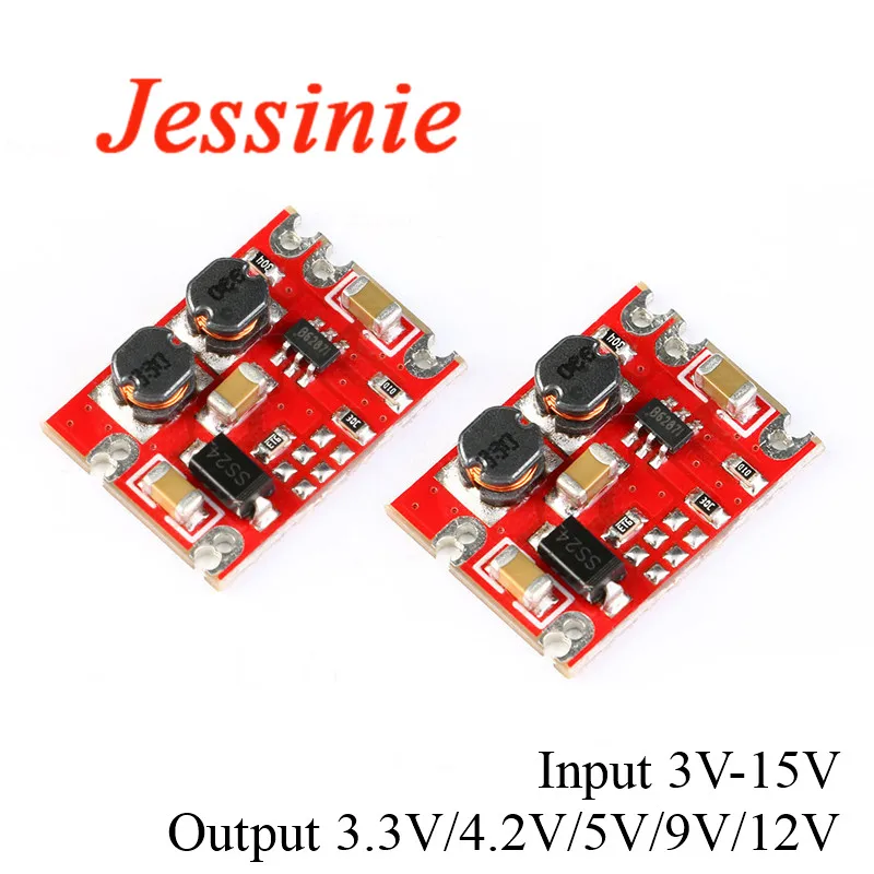 2pcs S09 DC-DC Automatic Buck Boost Power Module Step Up Down Board Input 3V-15V Output 3.3V/4.2V/5V/9V/12V Electronic DIY PCB - купить по