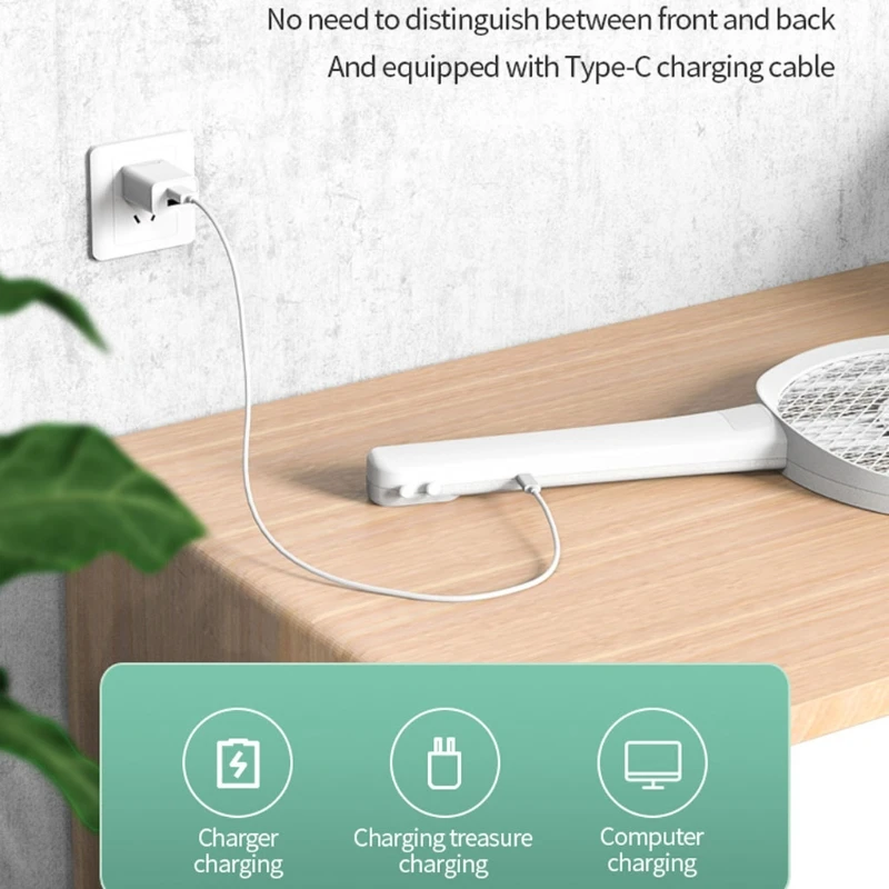 

Insect Fly Mosquito Swatter Killer USB Rechargeable LED light Handheld Racket