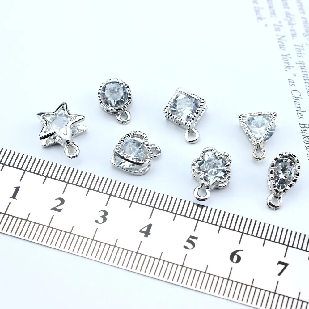 10 шт. модные милые инкрустированные циркониевые серьги треугольный квадратный