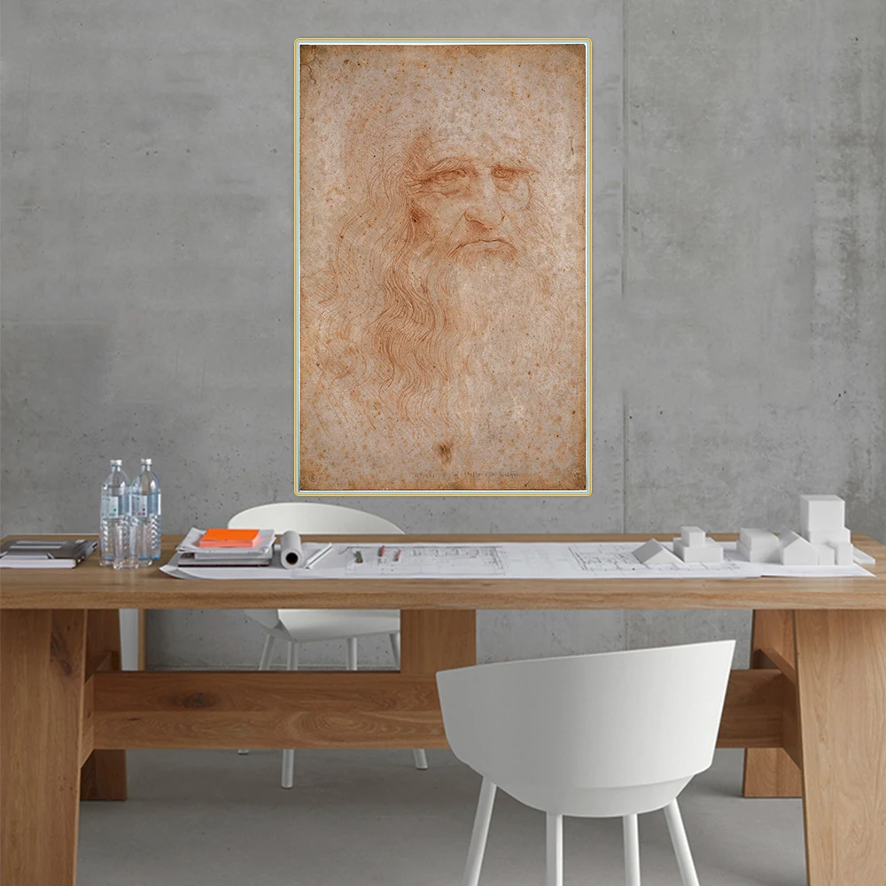 

Leonardo Da Vinci"Self-Portrait"Home Decoration Cuadros Posters Prints Wall Art Canvas Oil Painting Pictures Room Decal