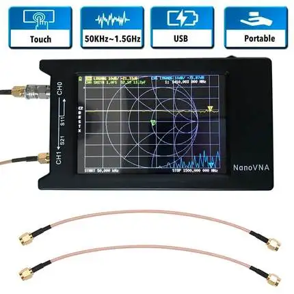 Векторный анализатор сетевой антенны NanoVNA H H4 50 кГц ~ 1 5 ГГц 2 8 дюймов LCDHF VHF UHF UV +